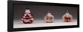 Snuff Bottles in Milky Glass Decorated in Red, Yangzhou School-null-Framed Giclee Print