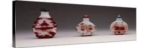 Snuff Bottles in Milky Glass Decorated in Red, Yangzhou School-null-Stretched Canvas