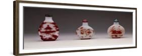 Snuff Bottles in Milky Glass Decorated in Red, Yangzhou School-null-Framed Giclee Print