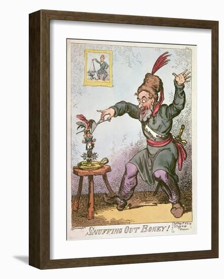 Snuffing Out Boney, 1814-George Cruikshank-Framed Giclee Print