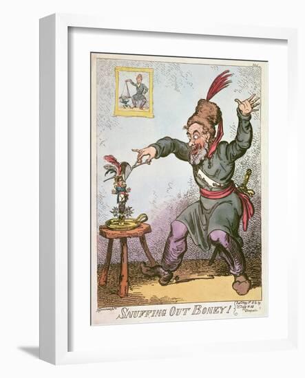 Snuffing Out Boney, 1814-George Cruikshank-Framed Giclee Print