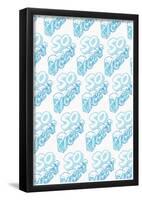 So Icey Cold Block Flat 3D Pattern-null-Framed Poster