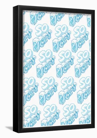 So Icey Cold Block Flat 3D Pattern-null-Framed Poster