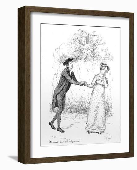 So Much Love and Eloquence', Illustration from 'Pride and Prejudice' by Jane Austen, Edition…-Hugh Thomson-Framed Giclee Print