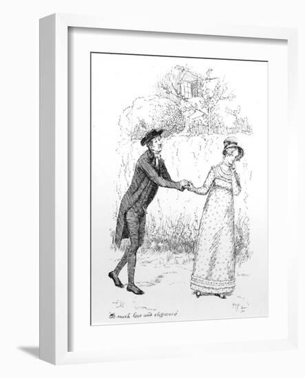 So Much Love and Eloquence', Illustration from 'Pride and Prejudice' by Jane Austen, Edition…-Hugh Thomson-Framed Giclee Print