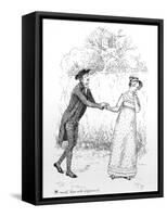 So Much Love and Eloquence', Illustration from 'Pride and Prejudice' by Jane Austen, Edition…-Hugh Thomson-Framed Stretched Canvas