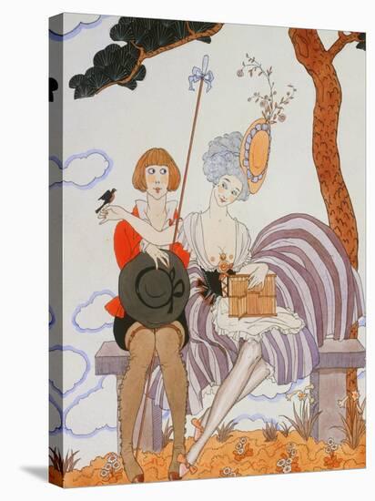 So Much or the Bird Is Quickly Tamed; Tant Mieux Ou L'Oiseau Vite Apprivoise-Georges Barbier-Stretched Canvas