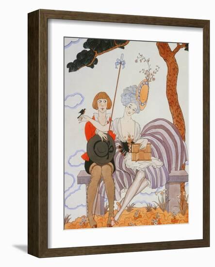 So Much or the Bird Is Quickly Tamed; Tant Mieux Ou L'Oiseau Vite Apprivoise-Georges Barbier-Framed Giclee Print