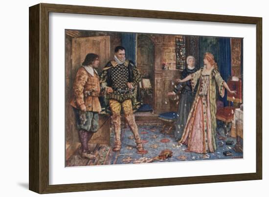 So Saying, She Tore in Pieces Leicester's Letter and Stamped Upon Them as They Fell to the Floor-Henry Justice Ford-Framed Giclee Print