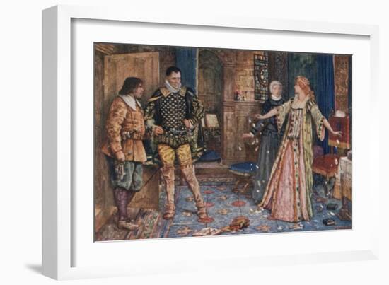 So Saying, She Tore in Pieces Leicester's Letter and Stamped Upon Them as They Fell to the Floor-Henry Justice Ford-Framed Giclee Print