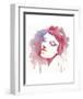 So She Flows (Watercolor portrait)-Sillier than Sally-Framed Art Print