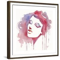 So She Flows (Watercolor portrait)-Sillier than Sally-Framed Giclee Print