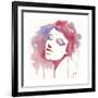 So She Flows (Watercolor portrait)-Sillier than Sally-Framed Giclee Print