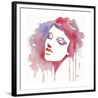 So She Flows (Watercolor portrait)-Sillier than Sally-Framed Giclee Print