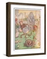 So the Chimpanzee Put the Kettle on for Tea, Illustration from 'Johnny Crow's Party', c.1930-Leonard Leslie Brooke-Framed Giclee Print