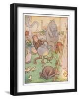 So the Chimpanzee Put the Kettle on for Tea, Illustration from 'Johnny Crow's Party', c.1930-Leonard Leslie Brooke-Framed Giclee Print