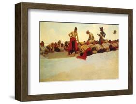 So The Treasure Was Divided-Howard Pyle-Framed Premium Giclee Print