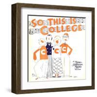 SO THIS IS COLLEGE, window card, 1929.-null-Framed Art Print