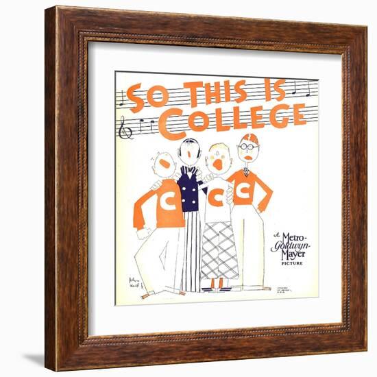 SO THIS IS COLLEGE, window card, 1929.-null-Framed Art Print