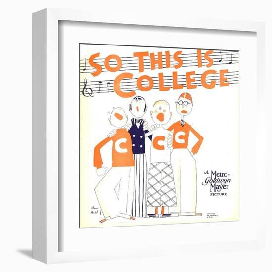 SO THIS IS COLLEGE, window card, 1929.-null-Framed Art Print