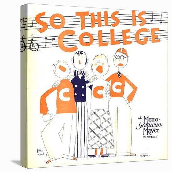 SO THIS IS COLLEGE, window card, 1929.-null-Stretched Canvas