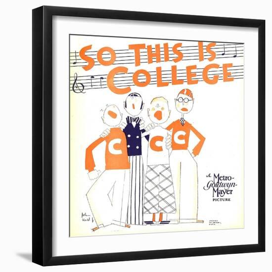 SO THIS IS COLLEGE, window card, 1929.-null-Framed Art Print