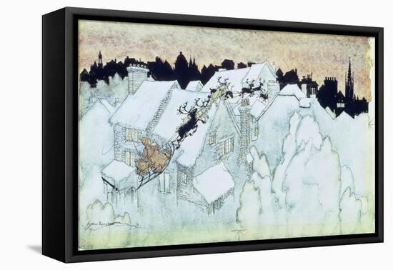 So Up to the House-Top the Coursers They Flew'-Arthur Rackham-Framed Stretched Canvas