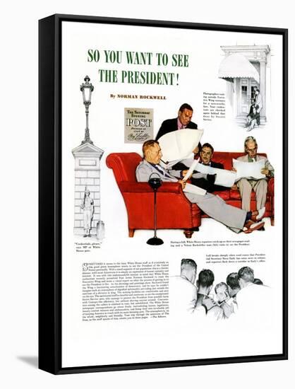 "So You Want to See the President" A, November 13,1943-Norman Rockwell-Framed Stretched Canvas