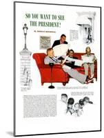 "So You Want to See the President" A, November 13,1943-Norman Rockwell-Mounted Giclee Print