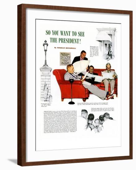 "So You Want to See the President" A, November 13,1943-Norman Rockwell-Framed Giclee Print