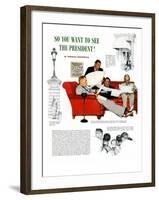 "So You Want to See the President" A, November 13,1943-Norman Rockwell-Framed Giclee Print