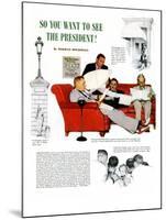 "So You Want to See the President" A, November 13,1943-Norman Rockwell-Mounted Giclee Print