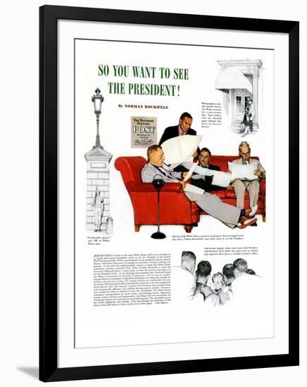 "So You Want to See the President" A, November 13,1943-Norman Rockwell-Framed Giclee Print