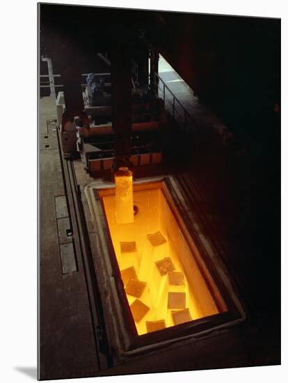 Soaking Pits with Red Hot Steel Ingots, Sheffield, South Yorkshire, 1965-Michael Walters-Mounted Photographic Print