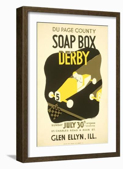 Soap Box Derby, Glen Ellyn, Illinois Poster-null-Framed Art Print