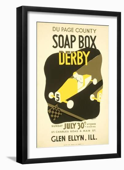 Soap Box Derby, Glen Ellyn, Illinois Poster-null-Framed Art Print