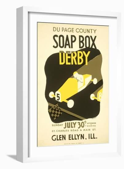 Soap Box Derby, Glen Ellyn, Illinois Poster-null-Framed Art Print