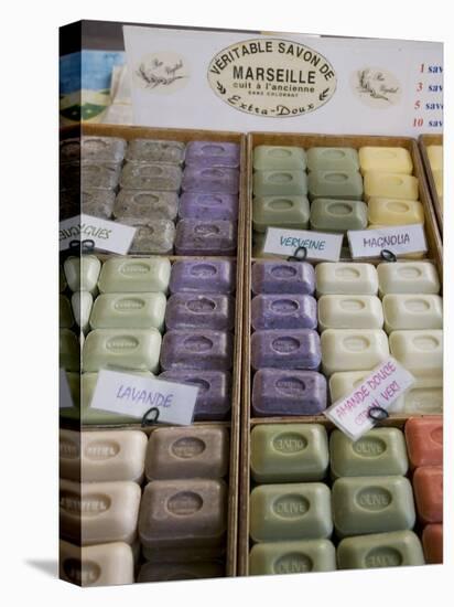 Soap for Sale in Market, Antibes, Alpes Maritimes, Provence, Cote d'Azur, French Riviera, France-Angelo Cavalli-Stretched Canvas