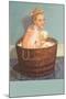 Soapy Blonde in Barrel Tub-null-Mounted Art Print