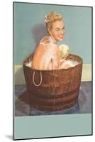 Soapy Blonde in Barrel Tub-null-Mounted Art Print