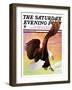 "Soaring Bald Eagle," Saturday Evening Post Cover, October 28, 1933-Jack Murray-Framed Giclee Print