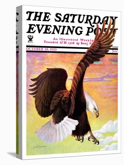 "Soaring Bald Eagle," Saturday Evening Post Cover, October 28, 1933-Jack Murray-Stretched Canvas