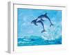 Soaring Dolphins I-Julie DeRice-Framed Art Print