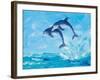 Soaring Dolphins I-Julie DeRice-Framed Art Print