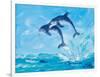 Soaring Dolphins I-Julie DeRice-Framed Art Print