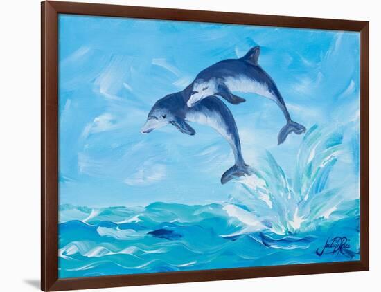 Soaring Dolphins I-Julie DeRice-Framed Art Print