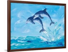 Soaring Dolphins I-Julie DeRice-Framed Art Print