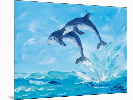 Soaring Dolphins I-Julie DeRice-Mounted Art Print