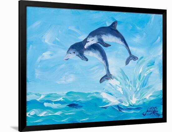 Soaring Dolphins I-Julie DeRice-Framed Art Print