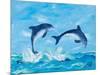 Soaring Dolphins II-Julie DeRice-Mounted Art Print